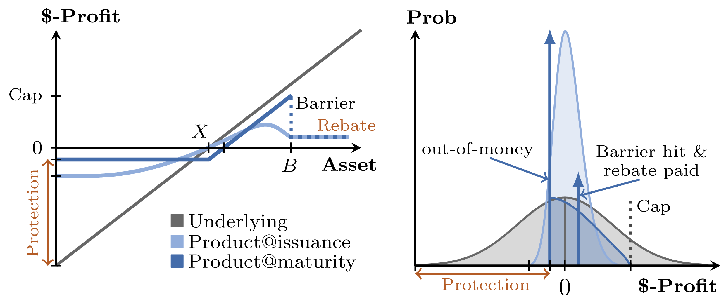Barrier capital protected certificate payoff