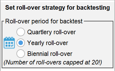Backtest strategy menu