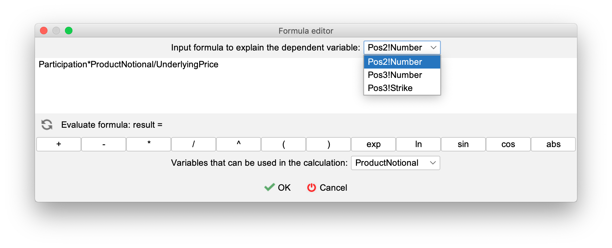 Formula editor