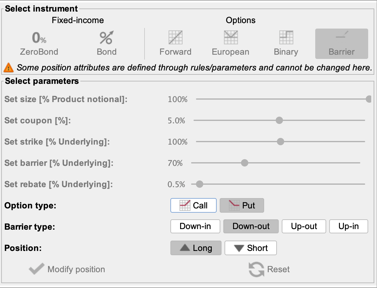 Trade Manager — modify position