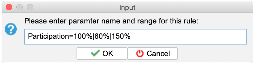 Parameter definition example